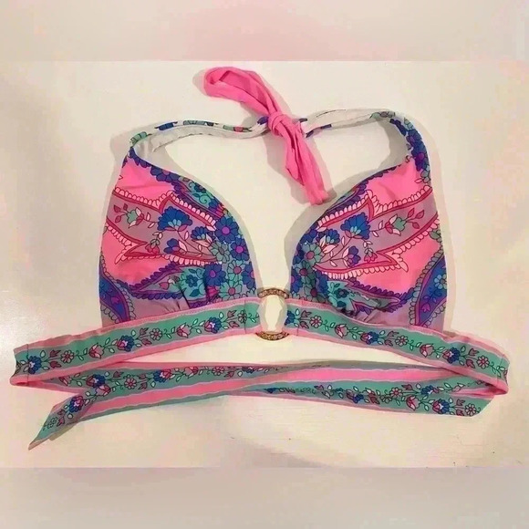 Victoria's Secret Y2K Bikini‎ Swimsuit One Piece Rhinestone Ring Top Size S - Picture 1 of 8